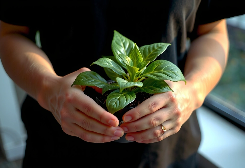 Hands holding a plant, symbolizing natural balance